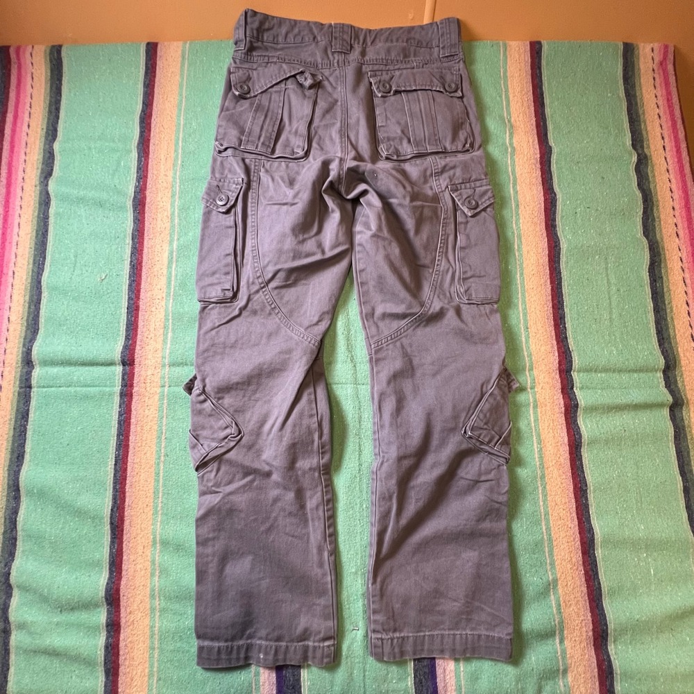 Matchstick Cargo Pants Mens 30 Grey Multi Pocket Utility Workwear Straight Leg